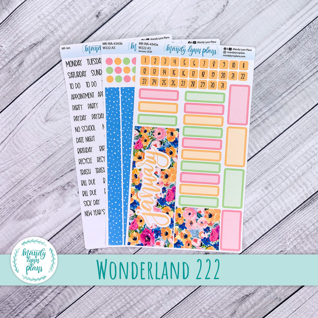 Monthly Kit || Wonderland 222 A5, B6, A6 || Ranunculus || 343