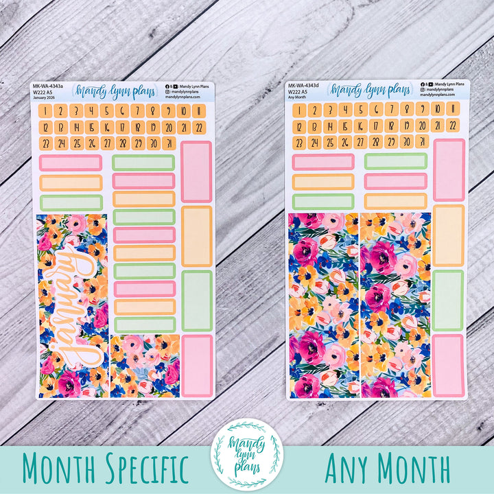 Monthly Kit || Wonderland 222 A5, B6, A6 || Ranunculus || 343
