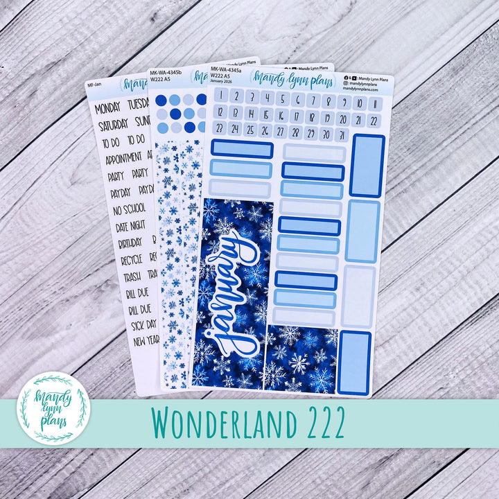 Monthly Kit || Wonderland 222 A5, B6, A6 || Snowflakes || 345