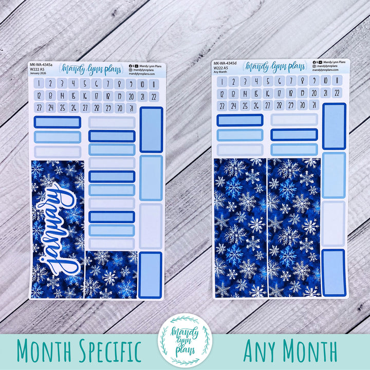Monthly Kit || Wonderland 222 A5, B6, A6 || Snowflakes || 345