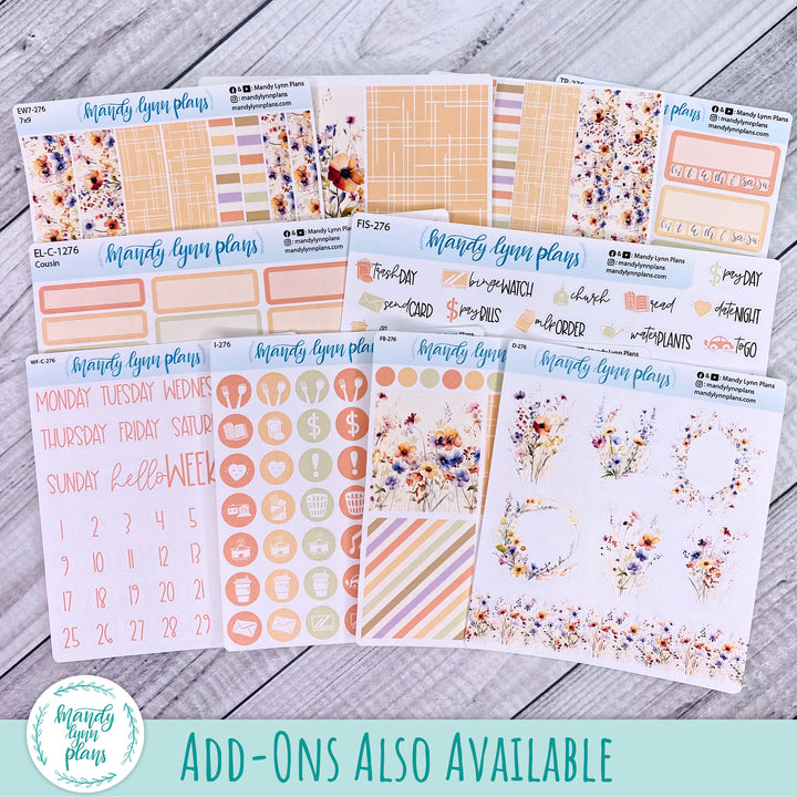 Any Month Common Planner Monthly Kit || Rustic Wildflowers || 276