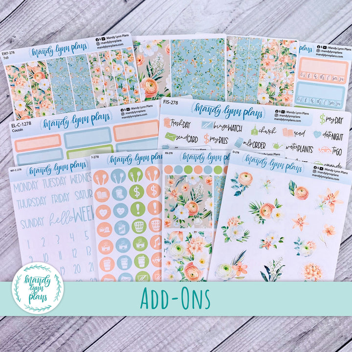 White and Peach Floral Add-Ons || 278