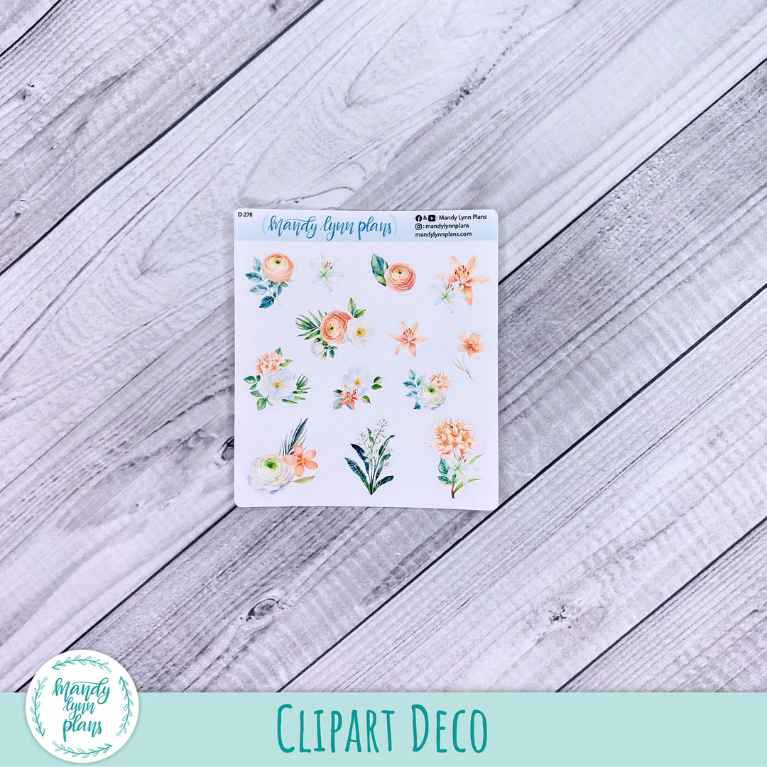 White and Peach Floral Add-Ons || 278