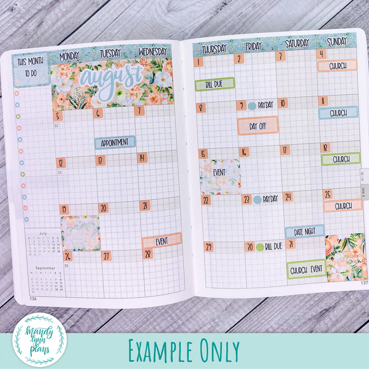 Wonderland 222 August 2024 Monthly Kit || White and Peach Floral || 278