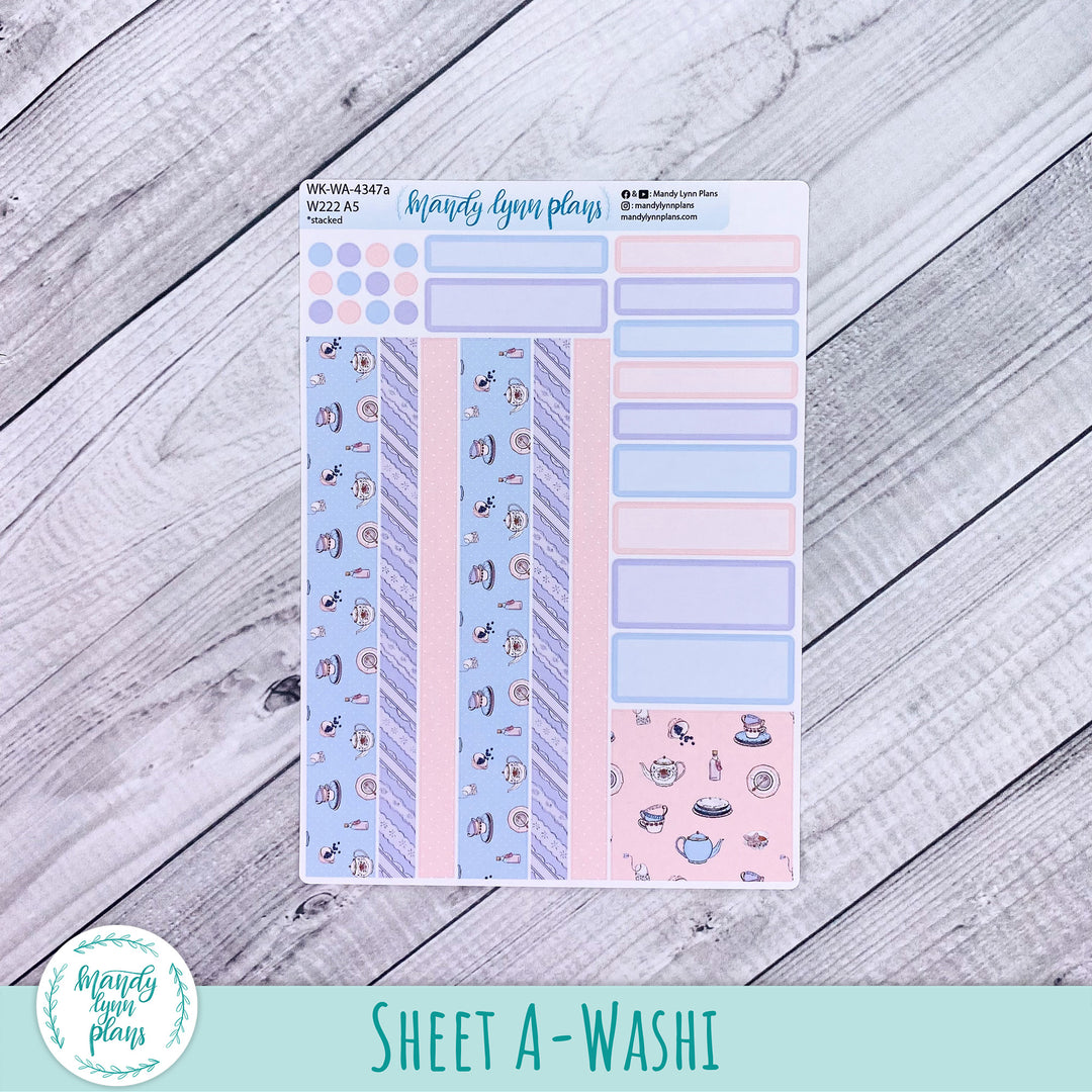 Weekly Kit || Wonderland 222 A5, B6, A6 || Stacked, Unstacked, Horizontal || Tea Party || 347