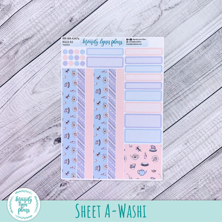 Weekly Kit || Wonderland 222 A5, B6, A6 || Stacked, Unstacked, Horizontal || Tea Party || 347