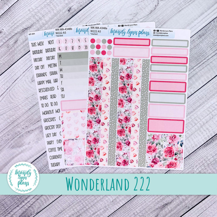 Weekly Kit || Wonderland 222 A5, B6, A6 || Stacked, Unstacked, Horizontal || Fall in Love || 348