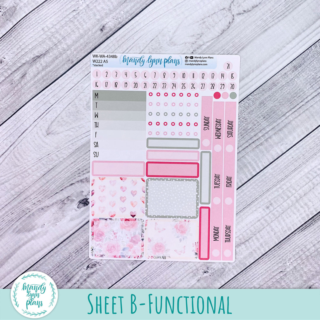 Weekly Kit || Wonderland 222 A5, B6, A6 || Stacked, Unstacked, Horizontal || Fall in Love || 348