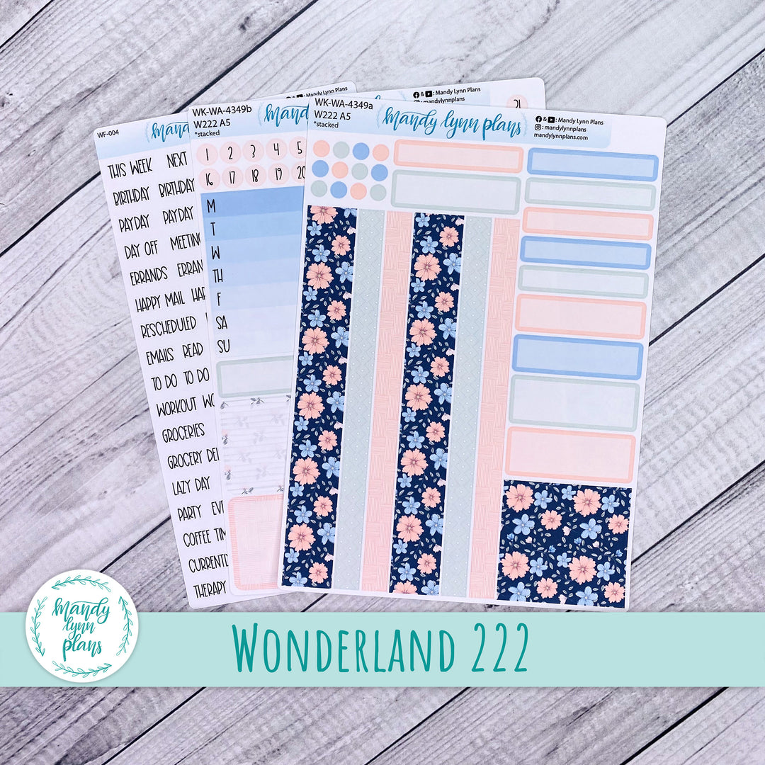 Weekly Kit || Wonderland 222 A5, B6, A6 || Stacked, Unstacked, Horizontal || Spring Bloom || 349