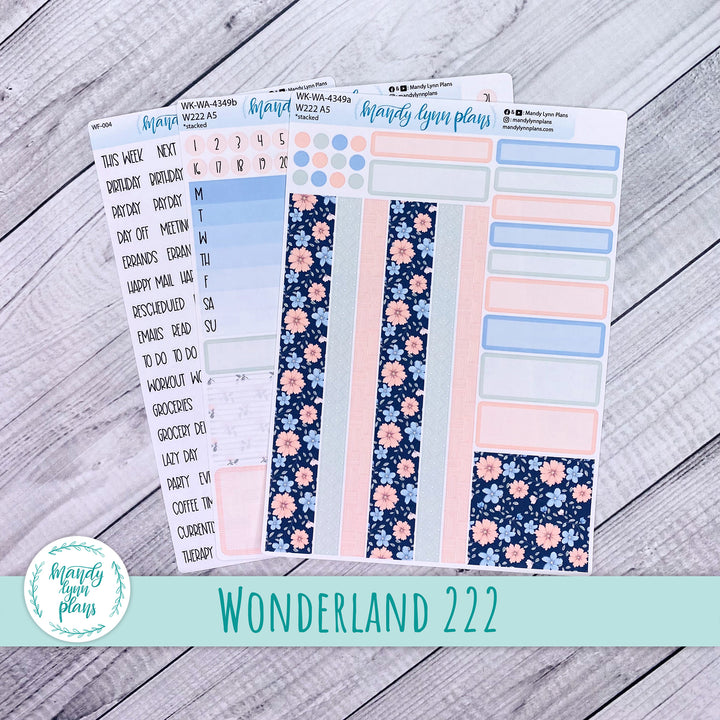 Weekly Kit || Wonderland 222 A5, B6, A6 || Stacked, Unstacked, Horizontal || Spring Bloom || 349
