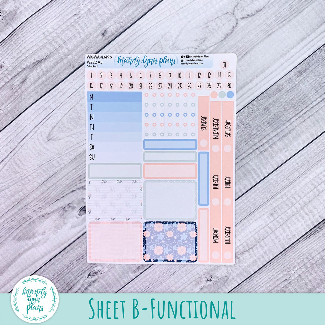 Weekly Kit || Wonderland 222 A5, B6, A6 || Stacked, Unstacked, Horizontal || Spring Bloom || 349