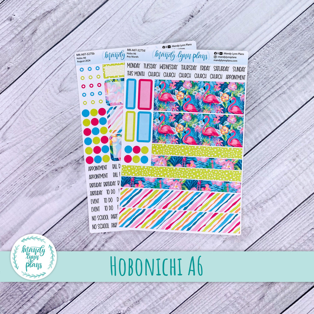 Any Month Hobonichi A6 Monthly Kit || Flamingos || MK-A6T-3275