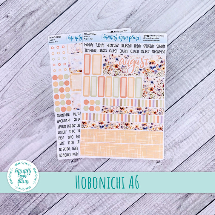 Hobonichi A6 August 2024 Monthly Kit || Rustic Wildflowers || MK-A6T-3276