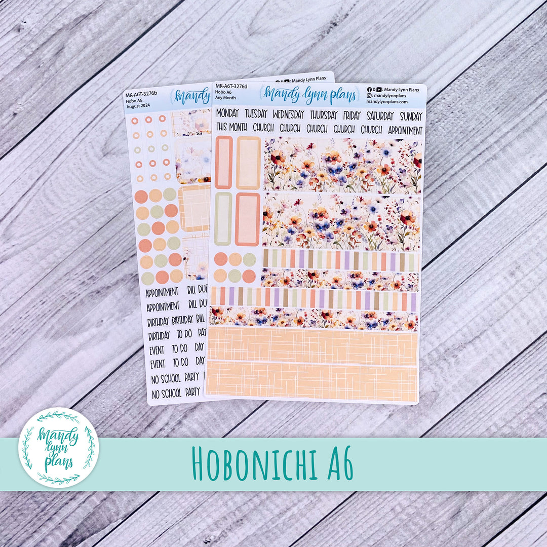 Any Month Hobonichi A6 Monthly Kit || Rustic Wildflowers || MK-A6T-3276