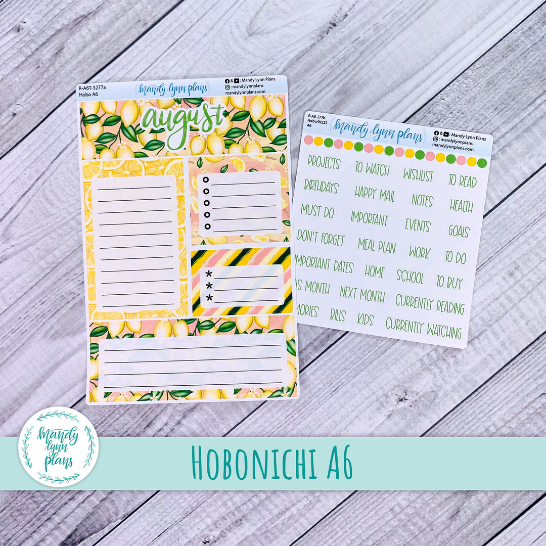 August A6 Hobonichi Dashboard || Lemons || R-A6T-3277