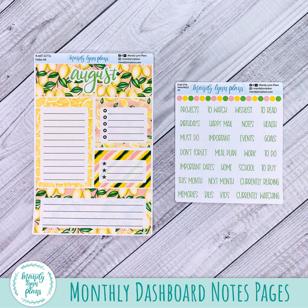 August A6 Hobonichi Dashboard || Lemons || R-A6T-3277