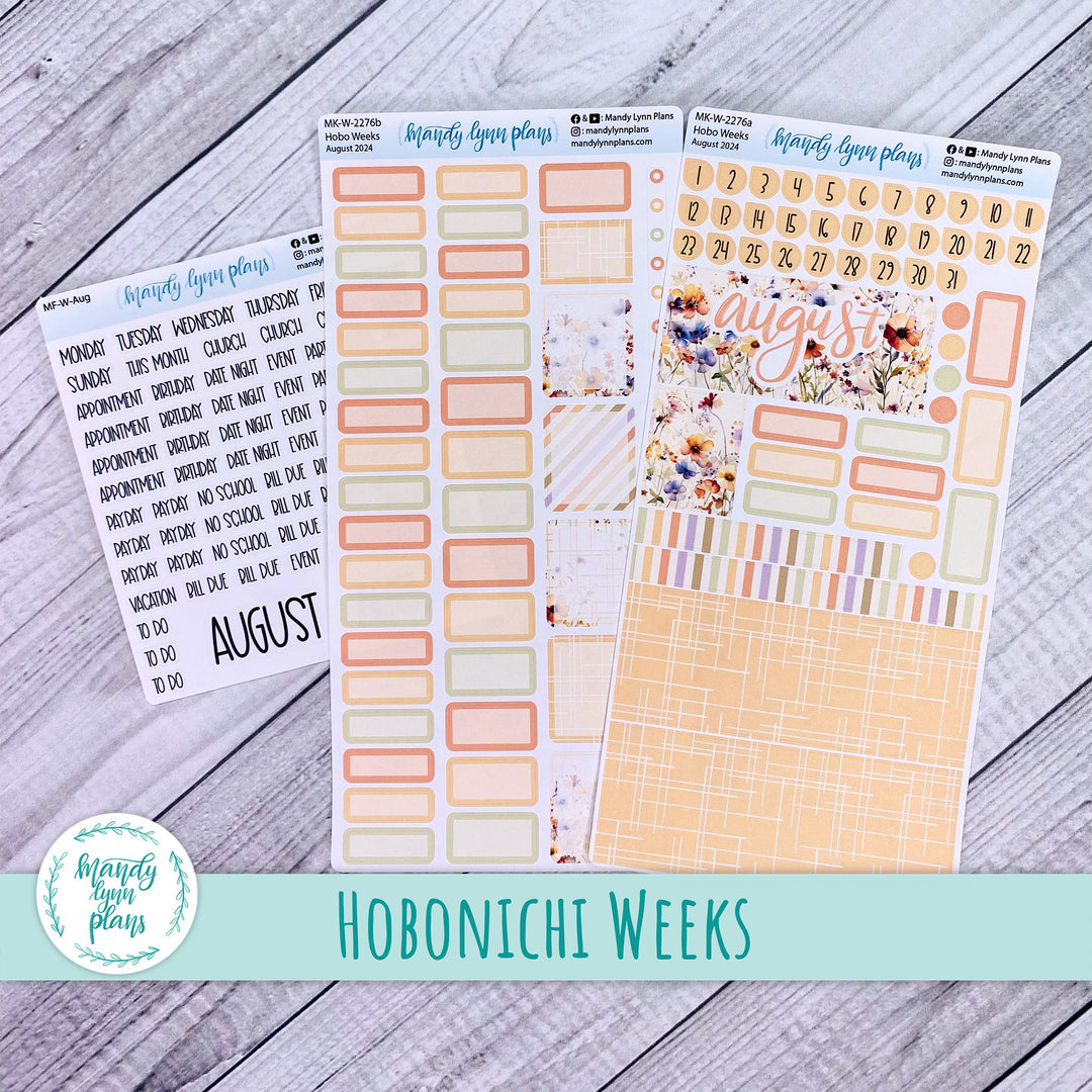 Hobonichi Weeks August 2024 Monthly Kit || Rustic Wildflowers || MK-W-2276