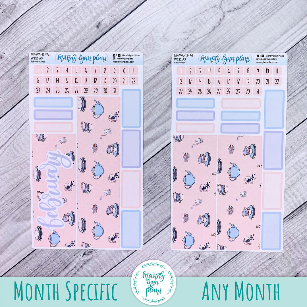 Monthly Kit || Wonderland 222 A5, B6, A6 || Tea Party || 347