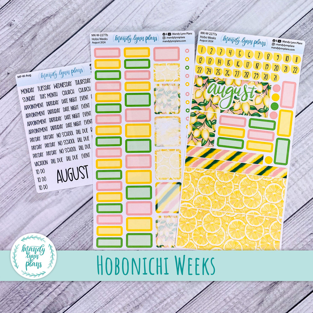 Hobonichi Weeks August 2024 Monthly Kit || Lemons || MK-W-2277