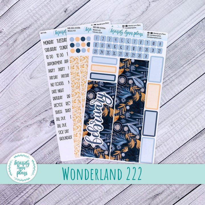 Monthly Kit || Wonderland 222 A5, B6, A6 || Watercolor Floral || 350
