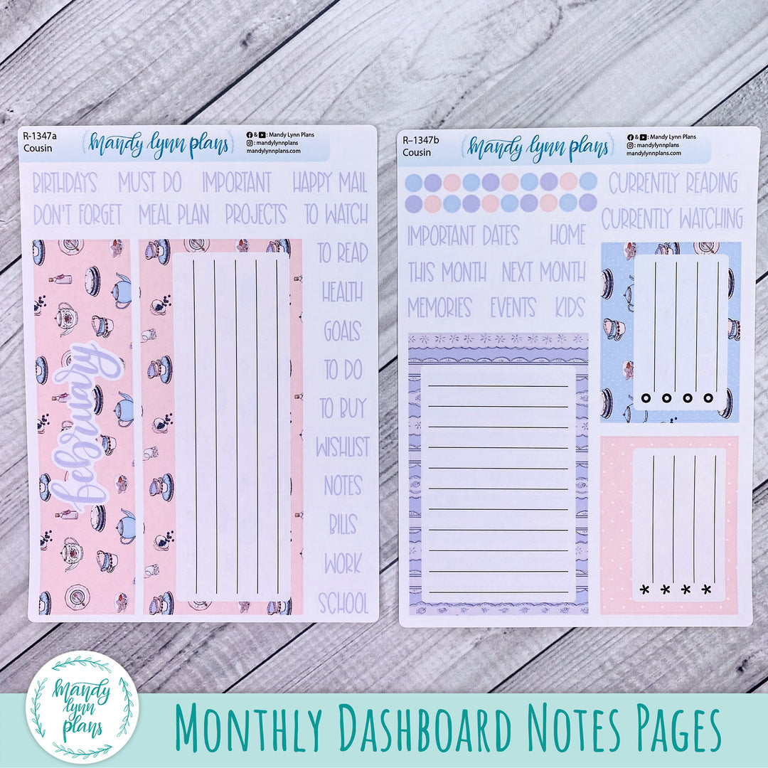 Dashboard Kit || Hobonichi, Common Planner, Wonderland 222, Plans by Just Scribble || Tea Party || 347