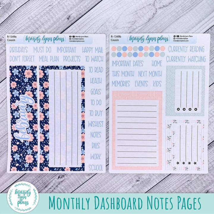 Dashboard Kit || Hobonichi, Common Planner, Wonderland 222, Plans by Just Scribble || Spring Bloom || 349