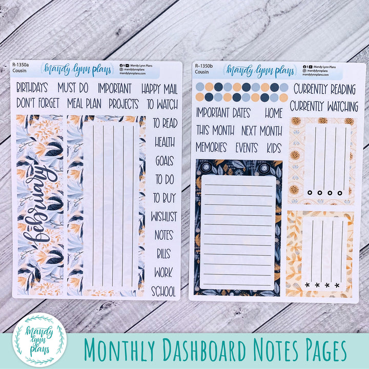 Dashboard Kit || Hobonichi, Common Planner, Wonderland 222, Plans by Just Scribble || Watercolor Floral || 350