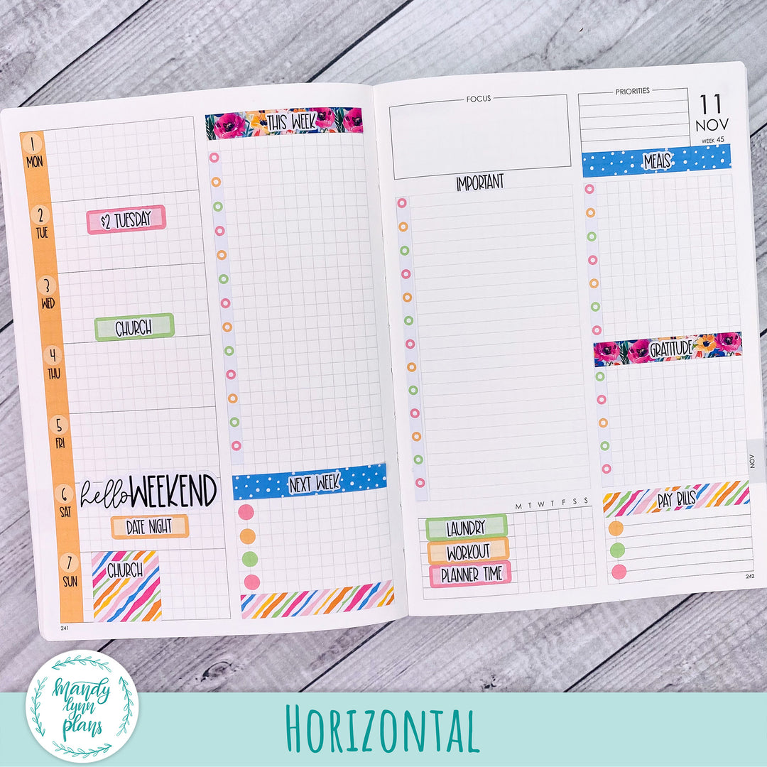 Weekly Kit || A5, B6, A6 Plans by Just Scribble || Ranunculus || 343