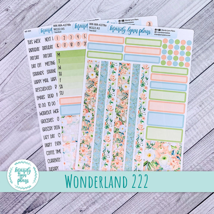 Wonderland 222 Weekly Kit || White and Peach Floral || 278