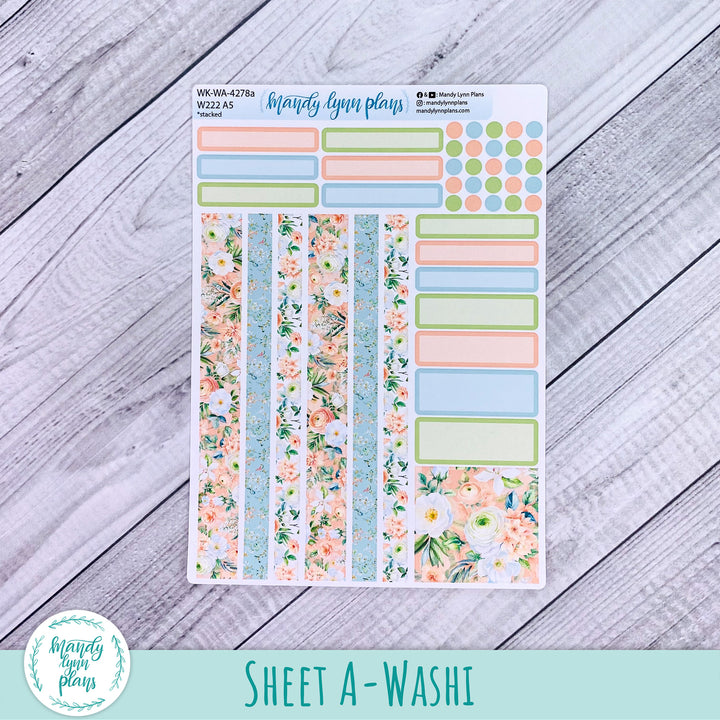 2024  Wonderland 222 Weekly Kit || White and Peach Floral || 278