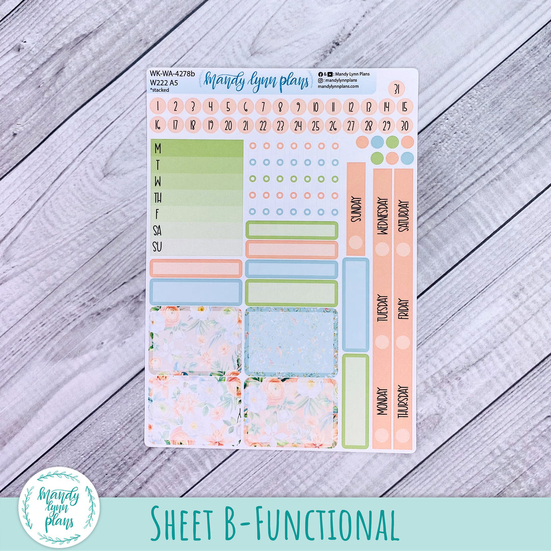 Wonderland 222 Weekly Kit || White and Peach Floral || 278