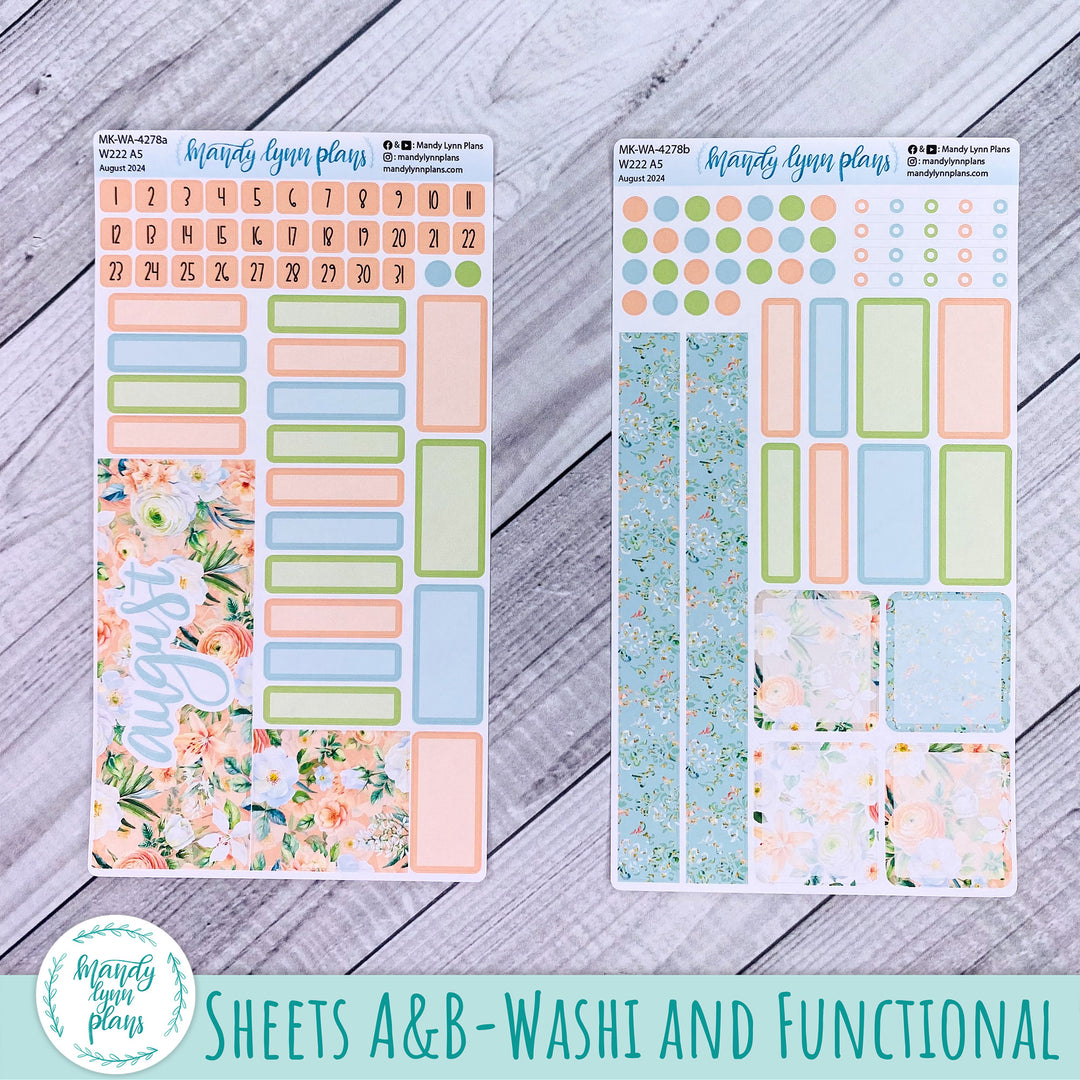 Wonderland 222 August 2024 Monthly Kit || White and Peach Floral || 278