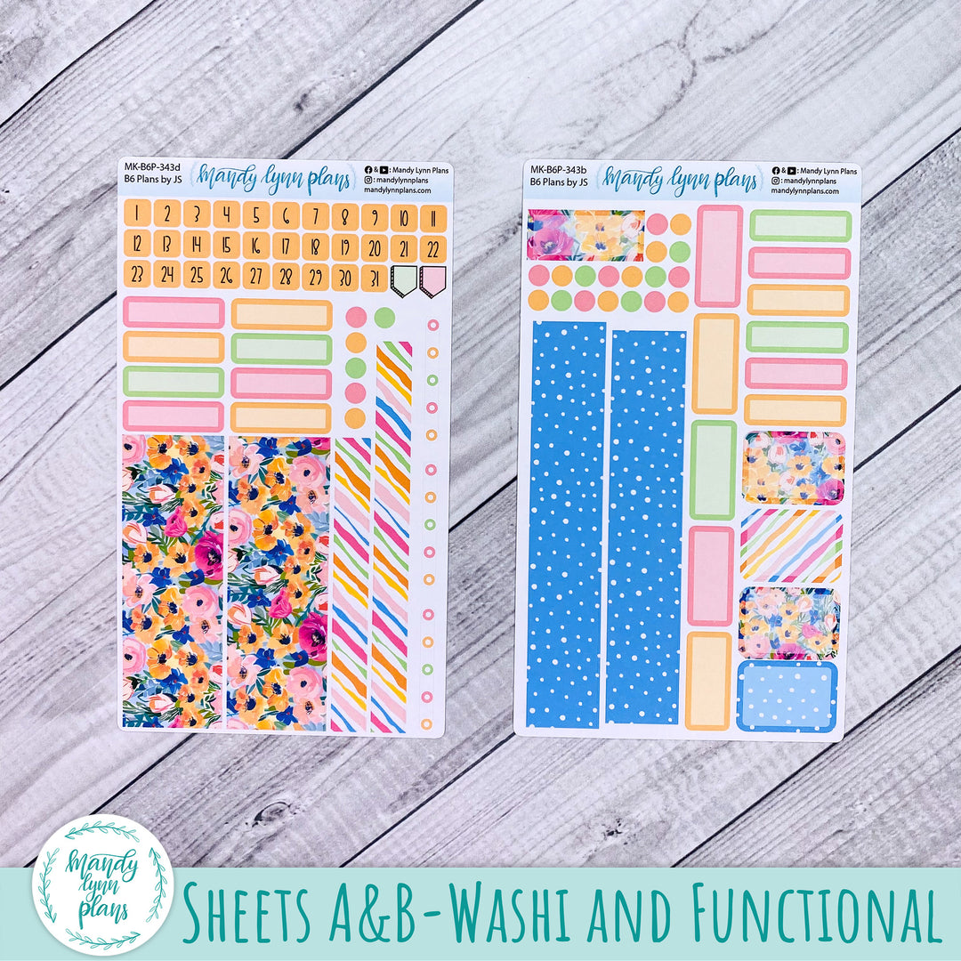 Monthly Kit || A5, B6, A6 Plans by Just Scribble || Ranunculus || 343