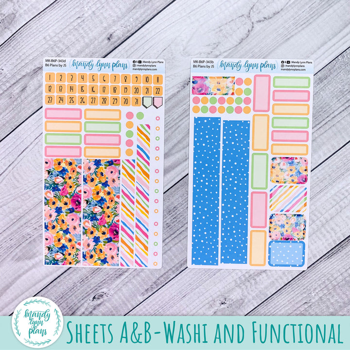 Monthly Kit || A5, B6, A6 Plans by Just Scribble || Ranunculus || 343