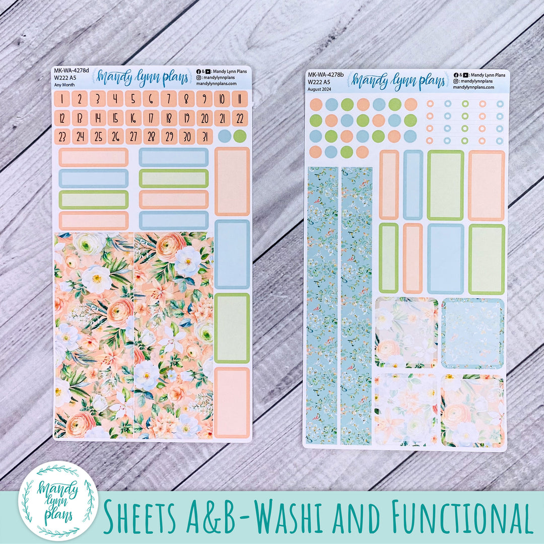 Any Month Wonderland 222 Monthly Kit || White and Peach Floral || 278