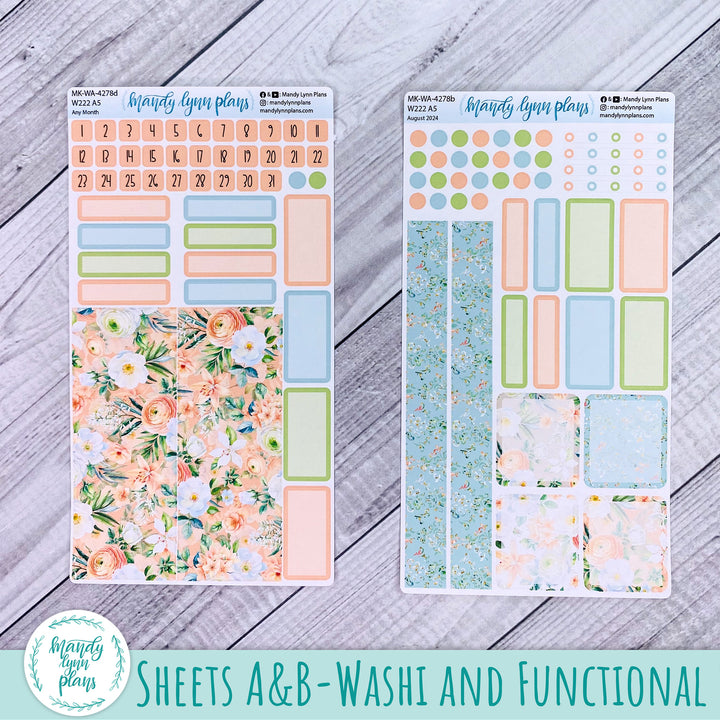 Any Month Wonderland 222 Monthly Kit || White and Peach Floral || 278