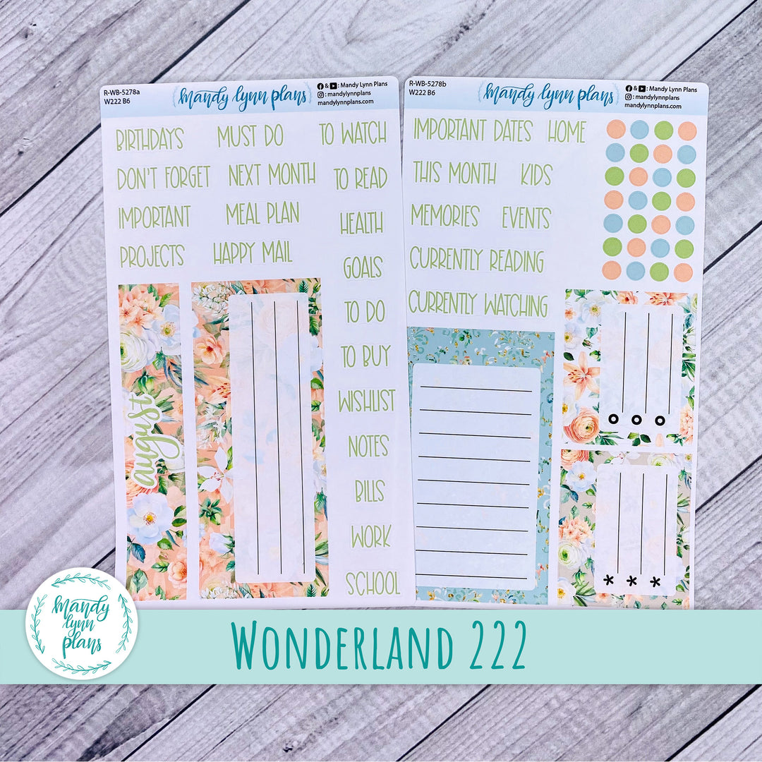 August Wonderland 222 Dashboard || White and Peach Floral || 278