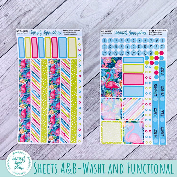 A5, B6, N1 & N2 Common Planner Weekly Kit || Flamingos || 275