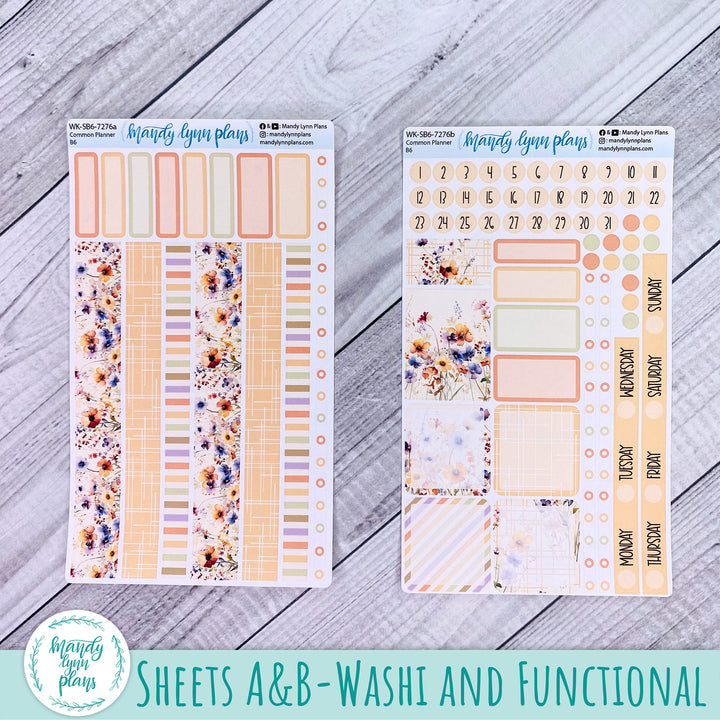 A5, B6, N1 & N2 Common Planner Weekly Kit || Rustic Wildflowers || 276