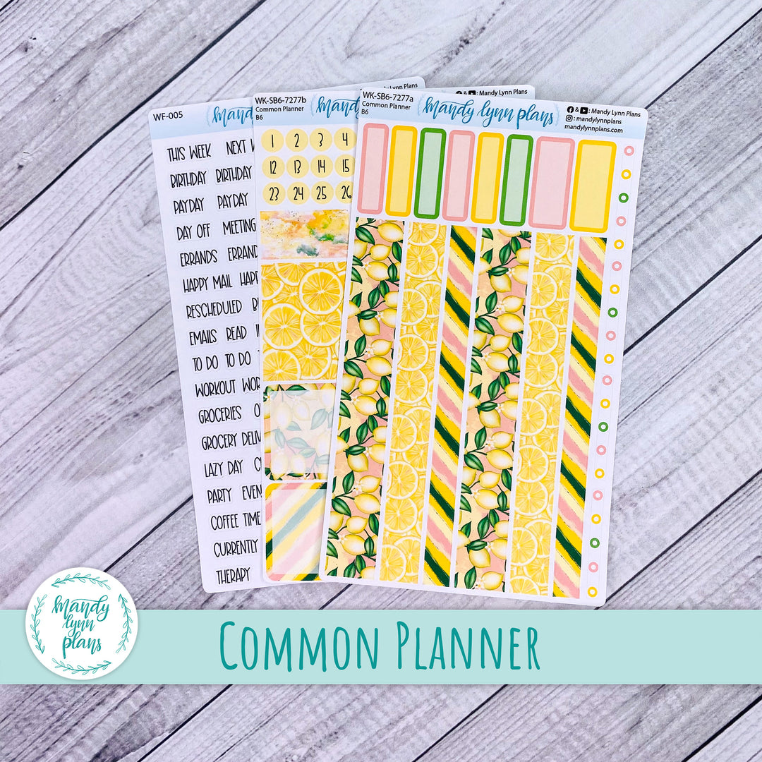 A5, B6, N1 & N2 Common Planner Weekly Kit || Lemons || 277