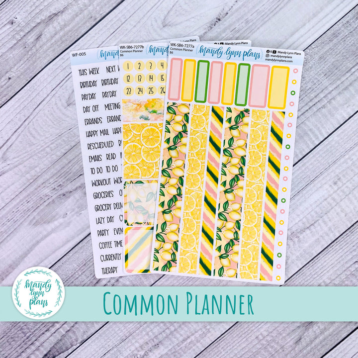 A5, B6, N1 & N2 Common Planner Weekly Kit || Lemons || 277