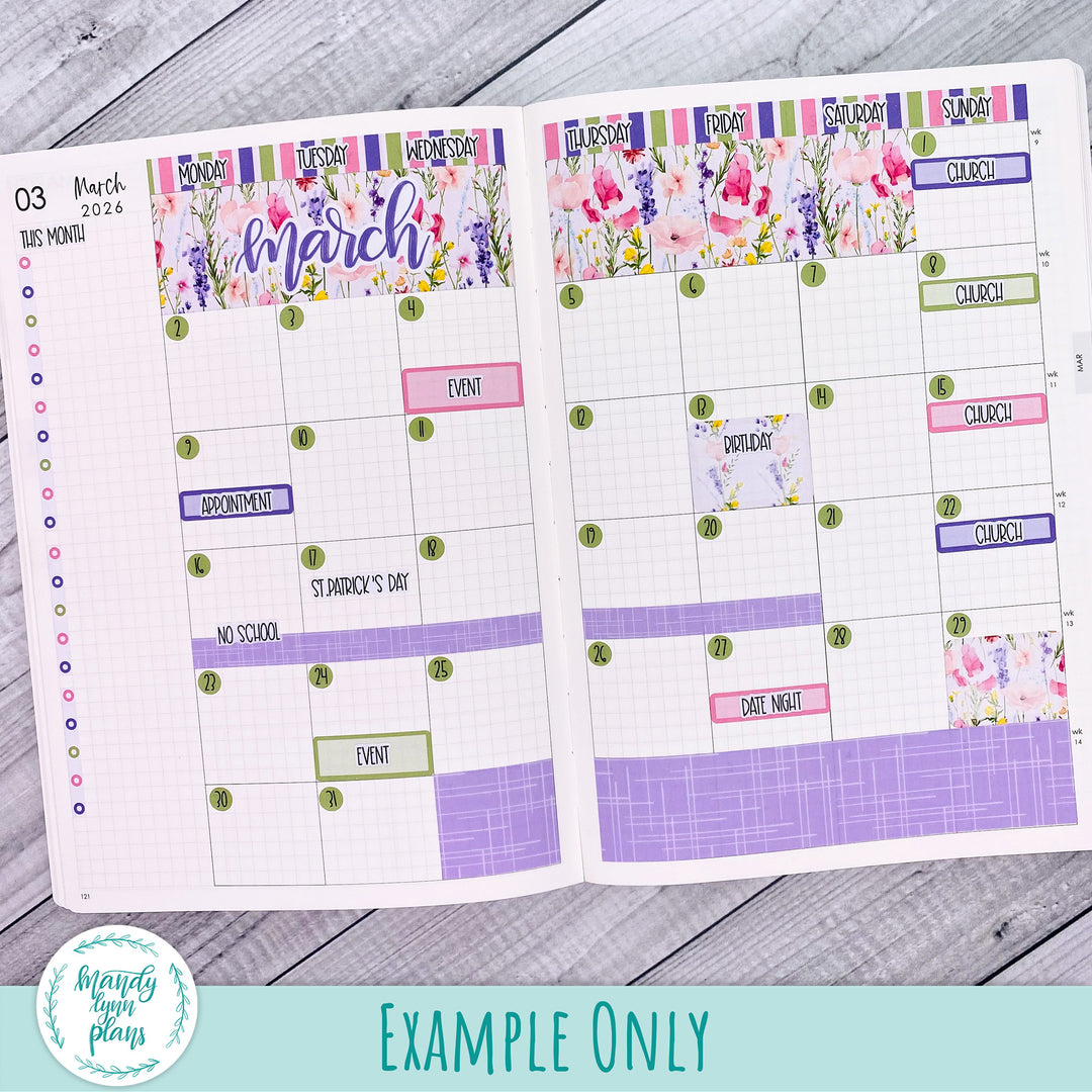 Monthly Kit || A5, B6, A6 Plans by Just Scribble || Floral Elegance || 352