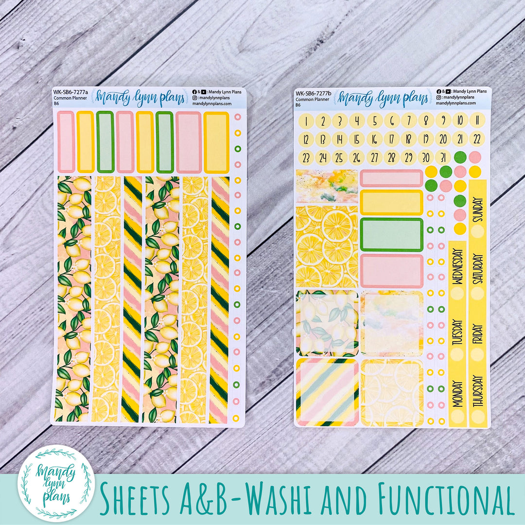 A5, B6, N1 & N2 Common Planner Weekly Kit || Lemons || 277