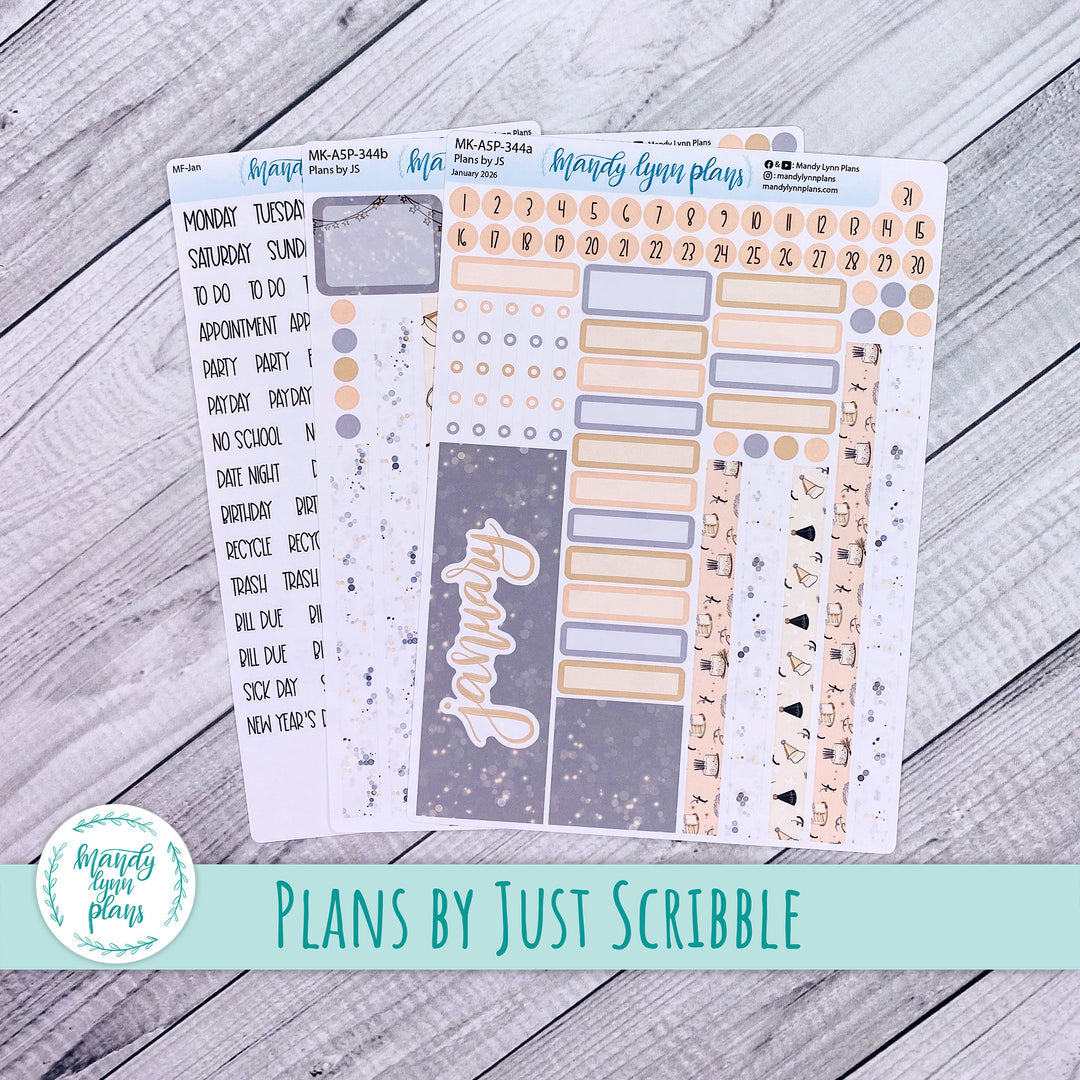 Monthly Kit || A5, B6, A6 Plans by Just Scribble || Time to Party || 344