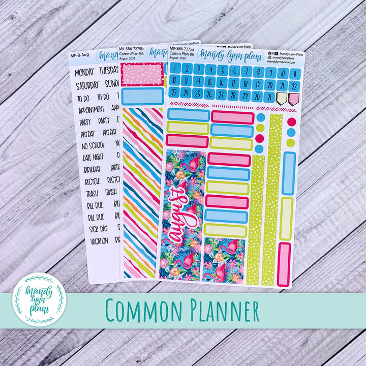 August 2024 Common Planner Monthly Kit || Flamingos || 275