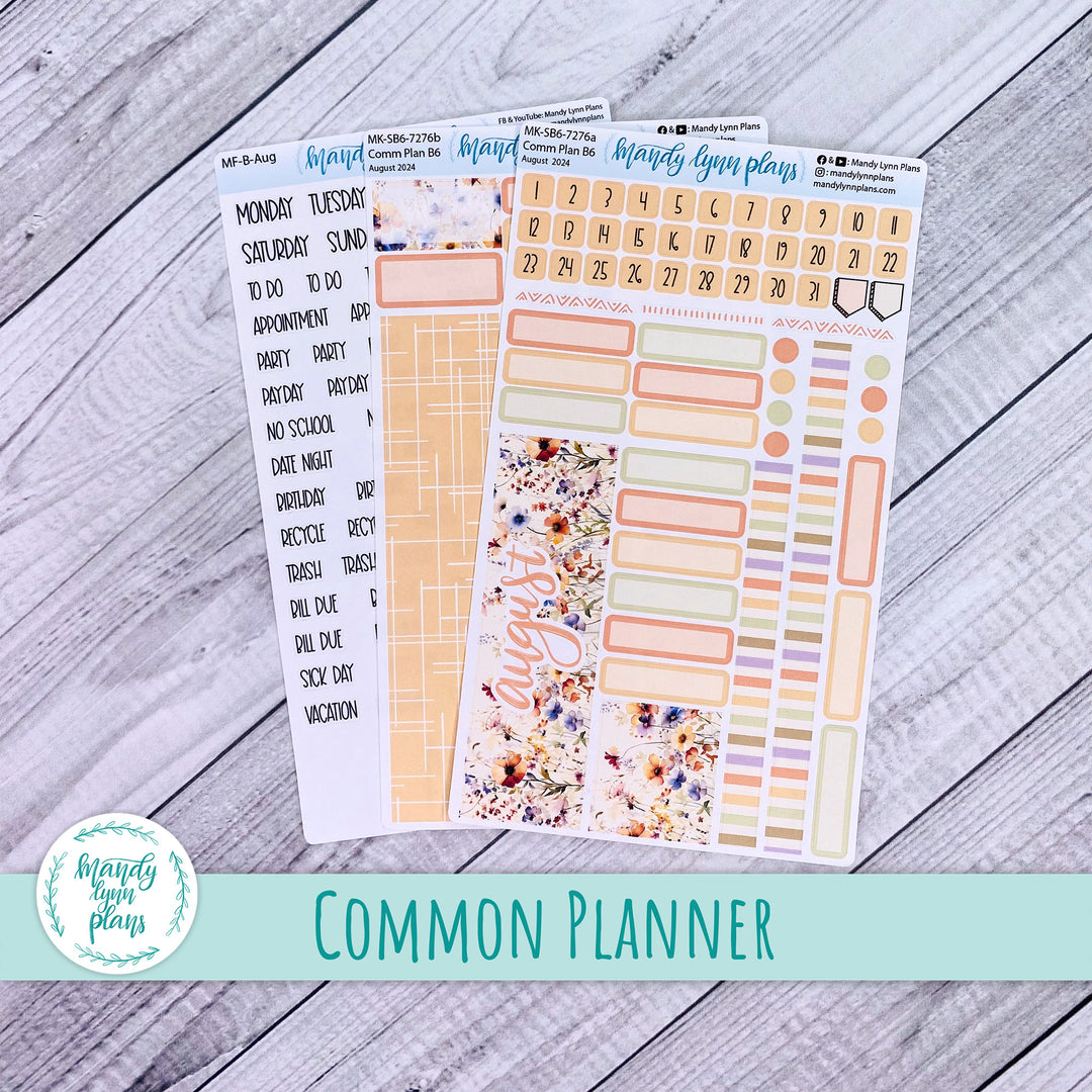 August 2024 Common Planner Monthly Kit || Rustic Wildflowers || 276