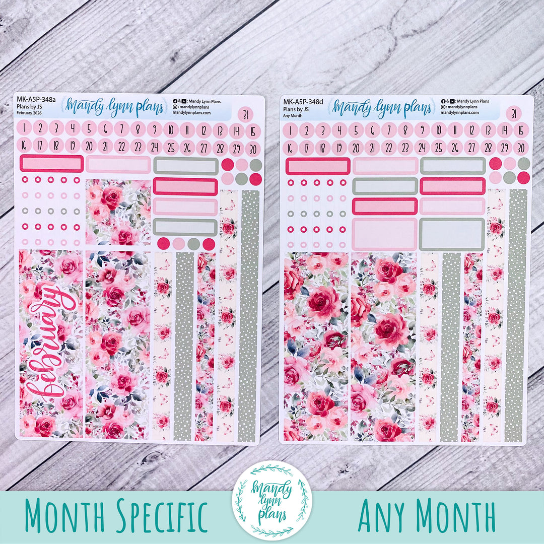Monthly Kit || A5, B6, A6 Plans by Just Scribble || Fall in Love || 348