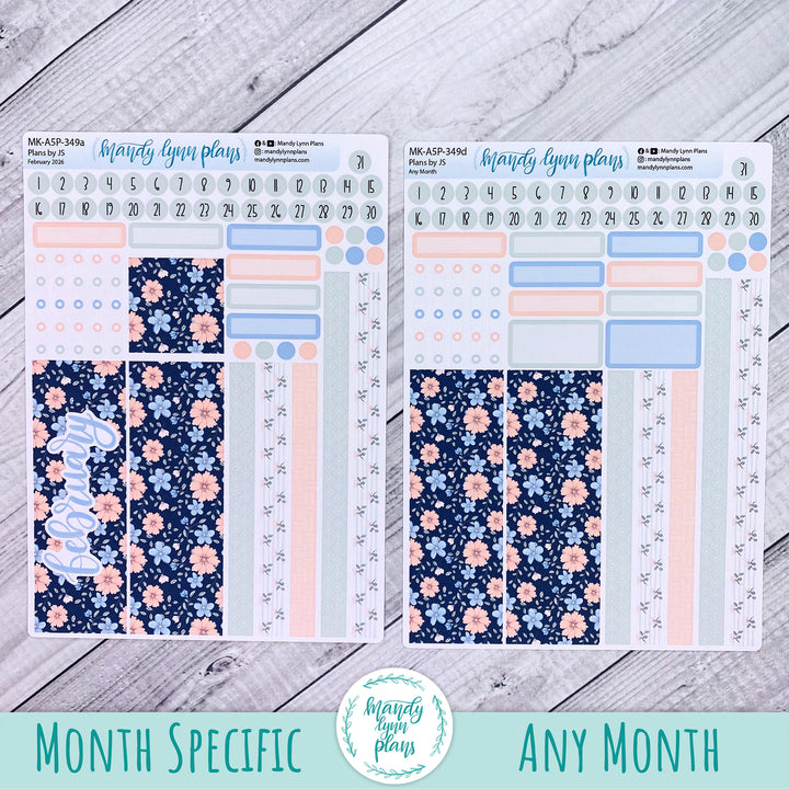Monthly Kit || A5, B6, A6 Plans by Just Scribble || Spring Bloom || 349