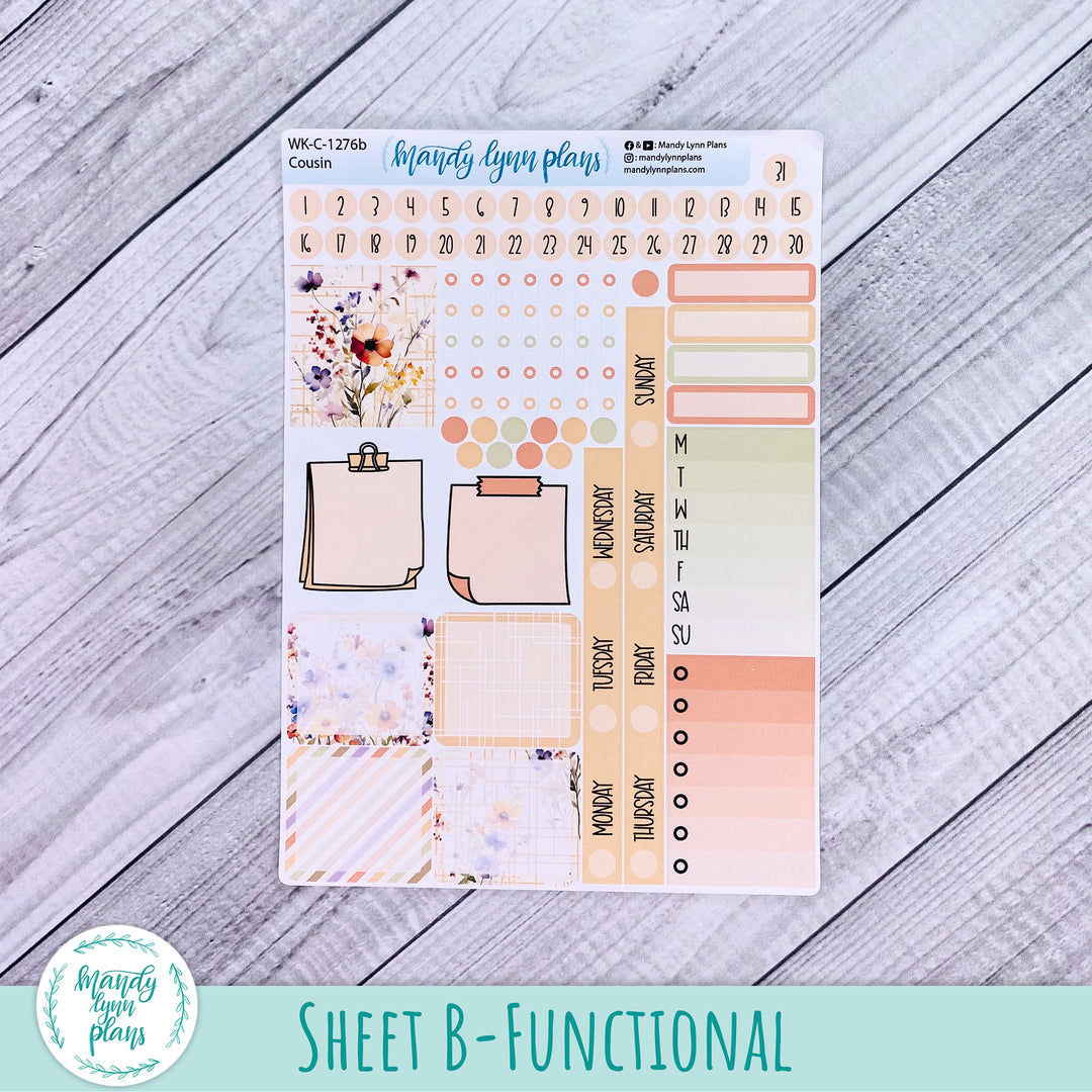 Hobonichi Cousin Weekly Kit || Rustic Wildflowers || WK-C-1276