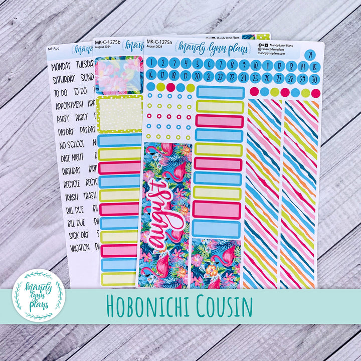 Hobonichi Cousin August 2024 Monthly || Flamingos || MK-C-1275